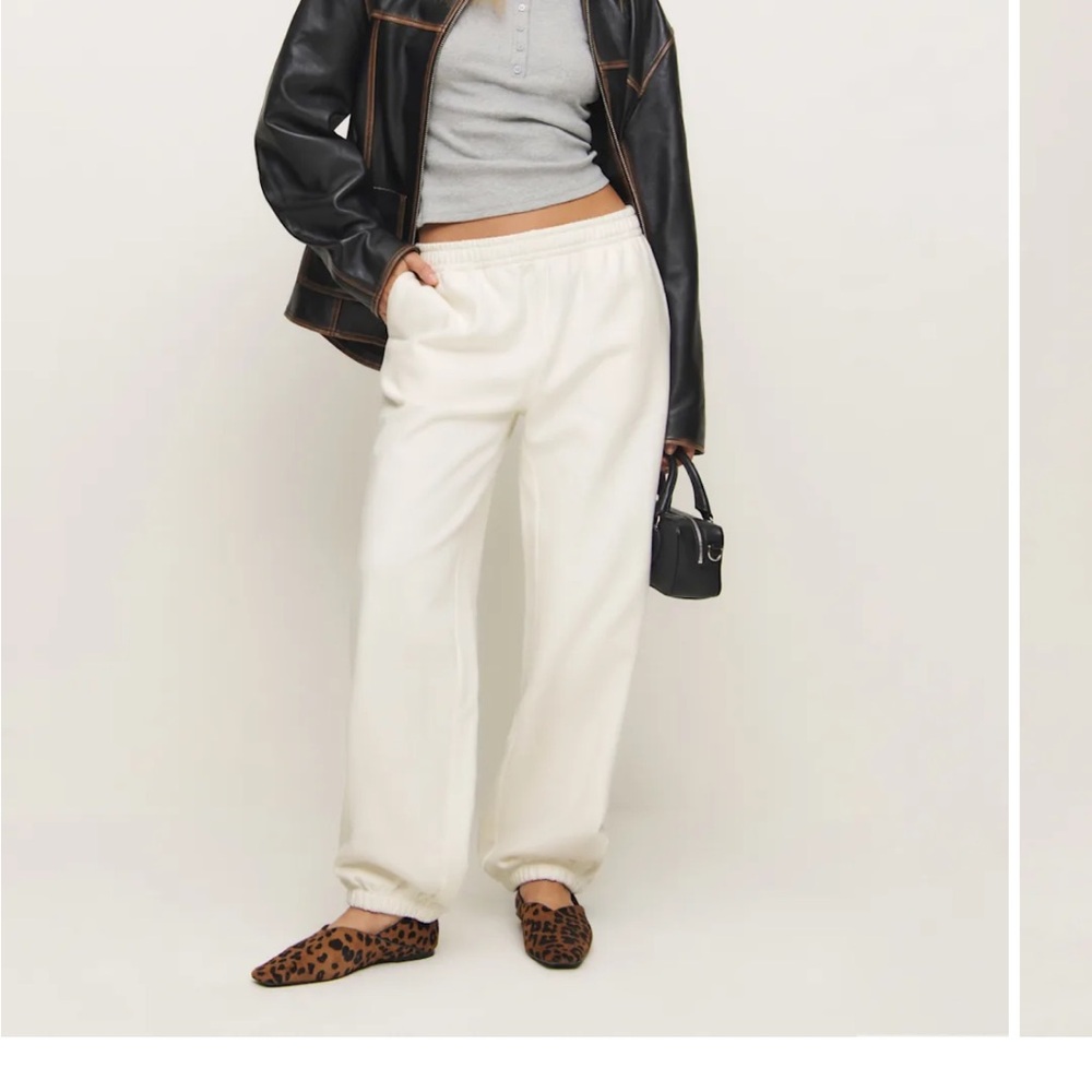Reformation Cream Track Pants